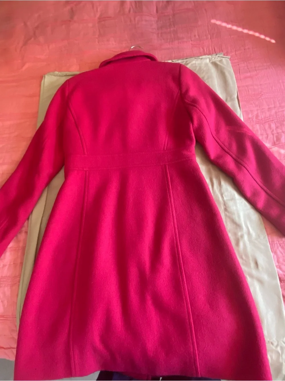 J. Crew Tailored Wool Knee Length Coat in Red
